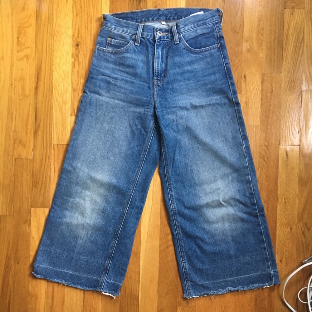 Levi’s craftsman cropped denim wide jeans
